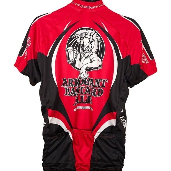 Arrogant Bastard Ale Cycling Jersey Mens Size Large Cyclist Biking Bicycle - Picture 3 of 8